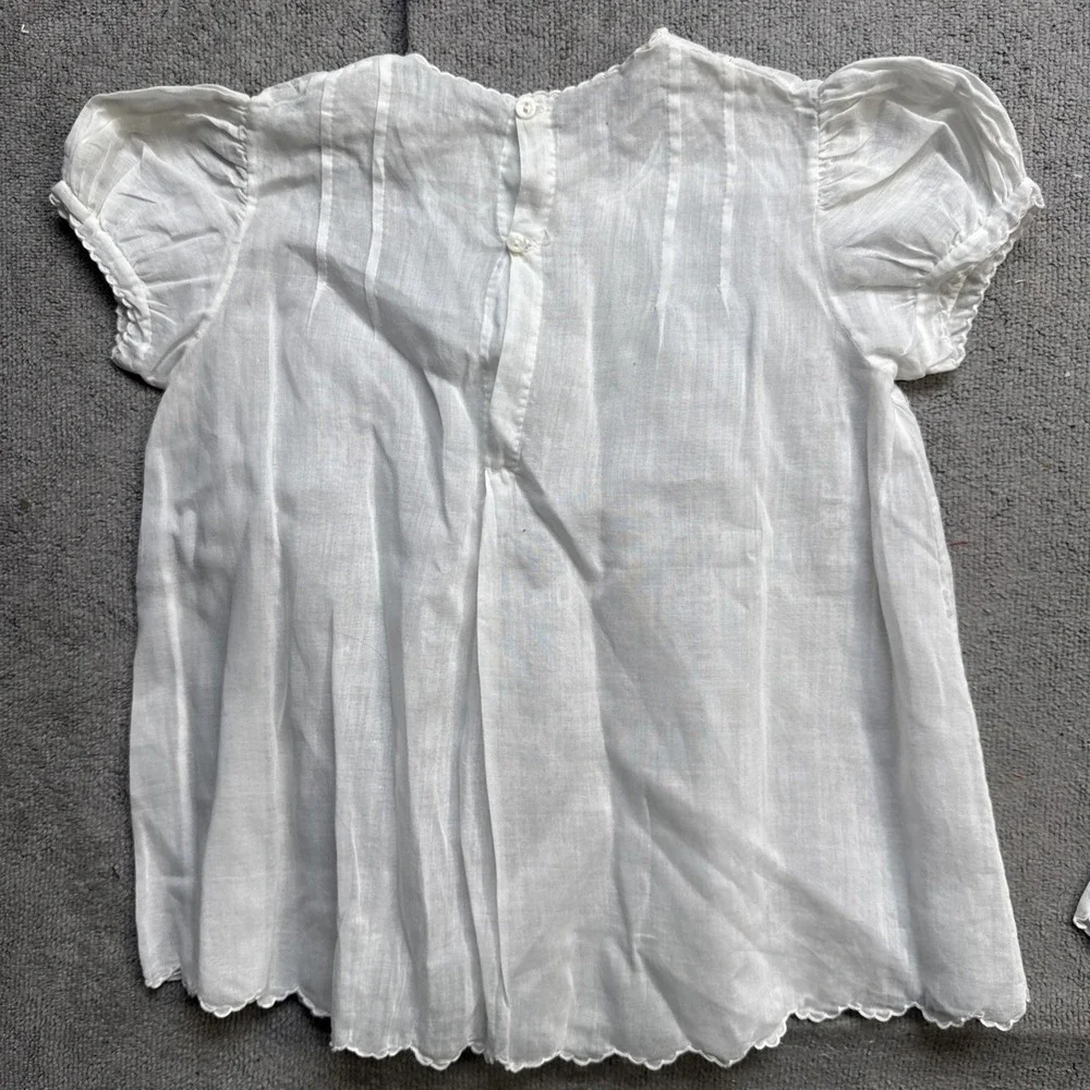 Feltman Brothers Hand Embroidered White Infant Dress Set 2 Piece‎ Heirloom Baby